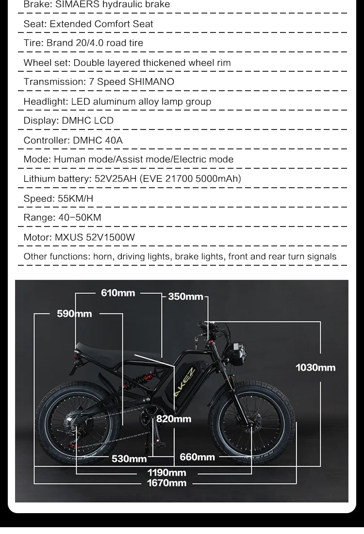 STLF Practical Electric Mountain Fatbike 20-Inch Fat Tire Electric Dirt Electric Bicycle
