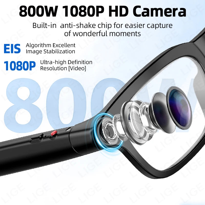 Smart AI Translation Smart Glasses 800W HD Camera 1080P Video WIFI transmission Bluetooth Call
