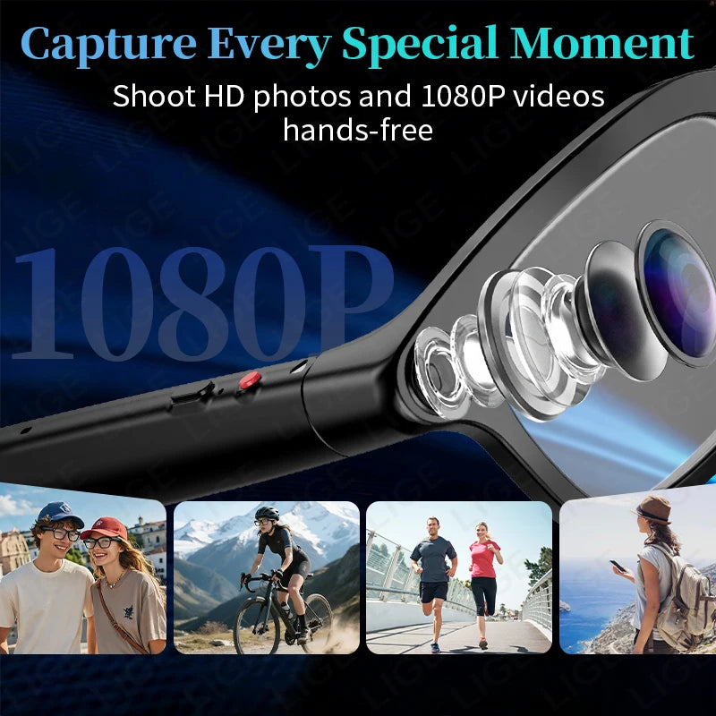 Smart AI Translation Smart Glasses 800W HD Camera 1080P Video WIFI transmission Bluetooth Call