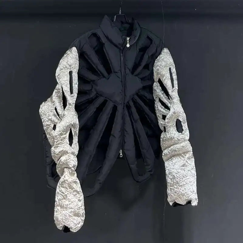 PFHQ Camouflage Vest Jacket Sleeveless Hollow Out Niche Zipper Contrast Color American Streetwear