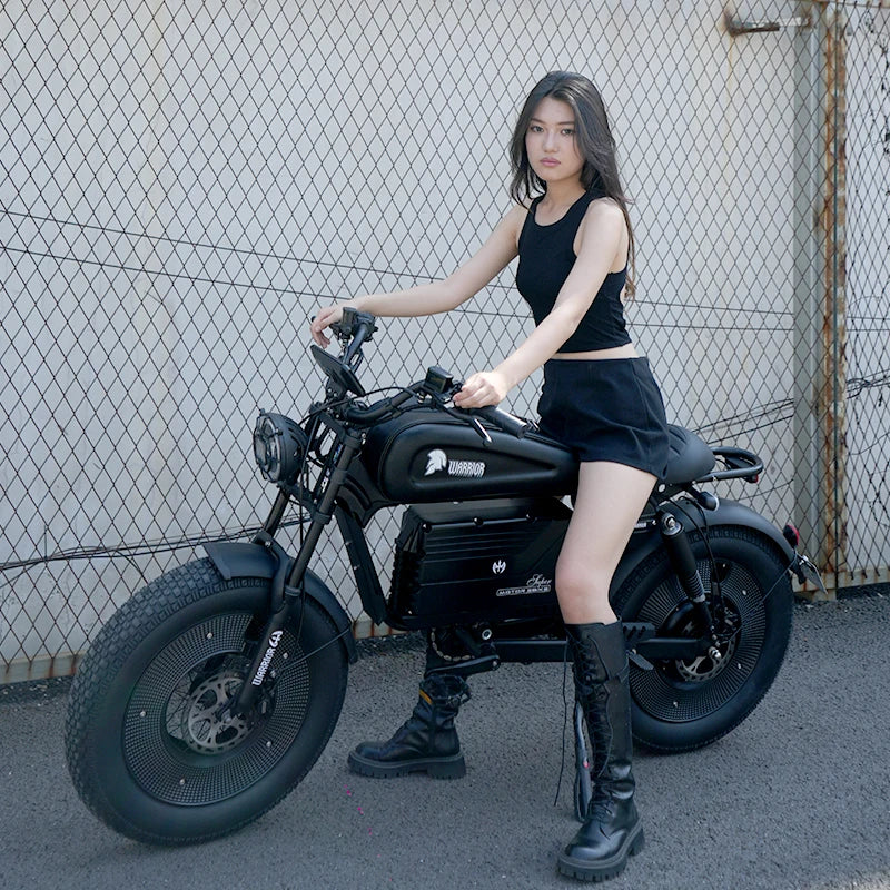 ZPW Black Warrior 1500W Motorbikes 48V 60AH Ebike Adult 20 inch Off-road Fat Tyre Electric Bike 3000w