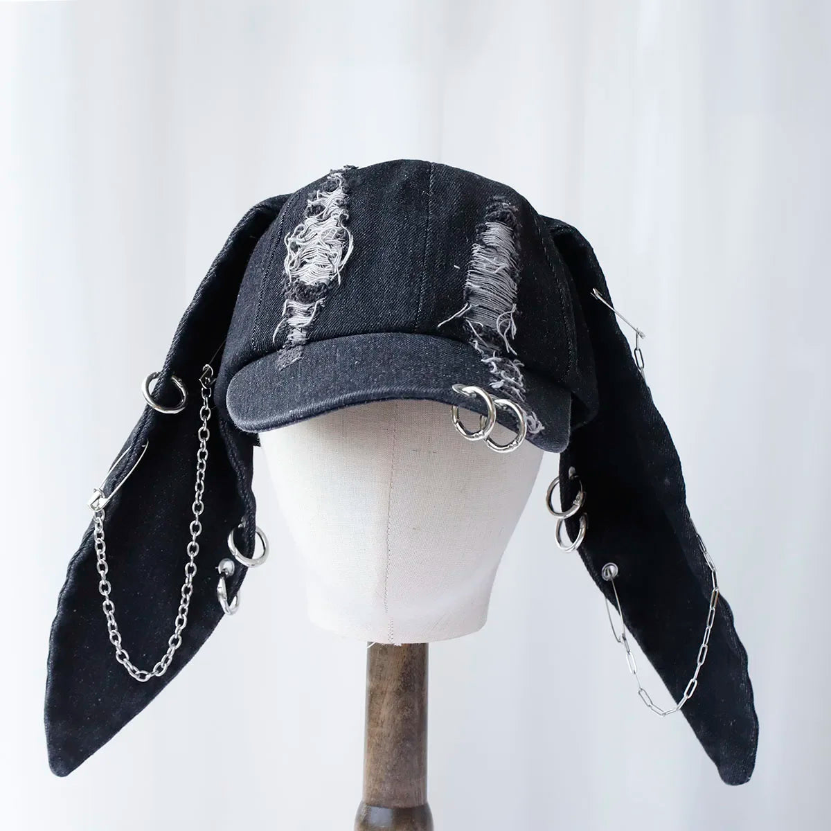 Hot Girl New Long Rabbit Ears Cowboy Baseball Hat Wash Graffiti HipHop Cap