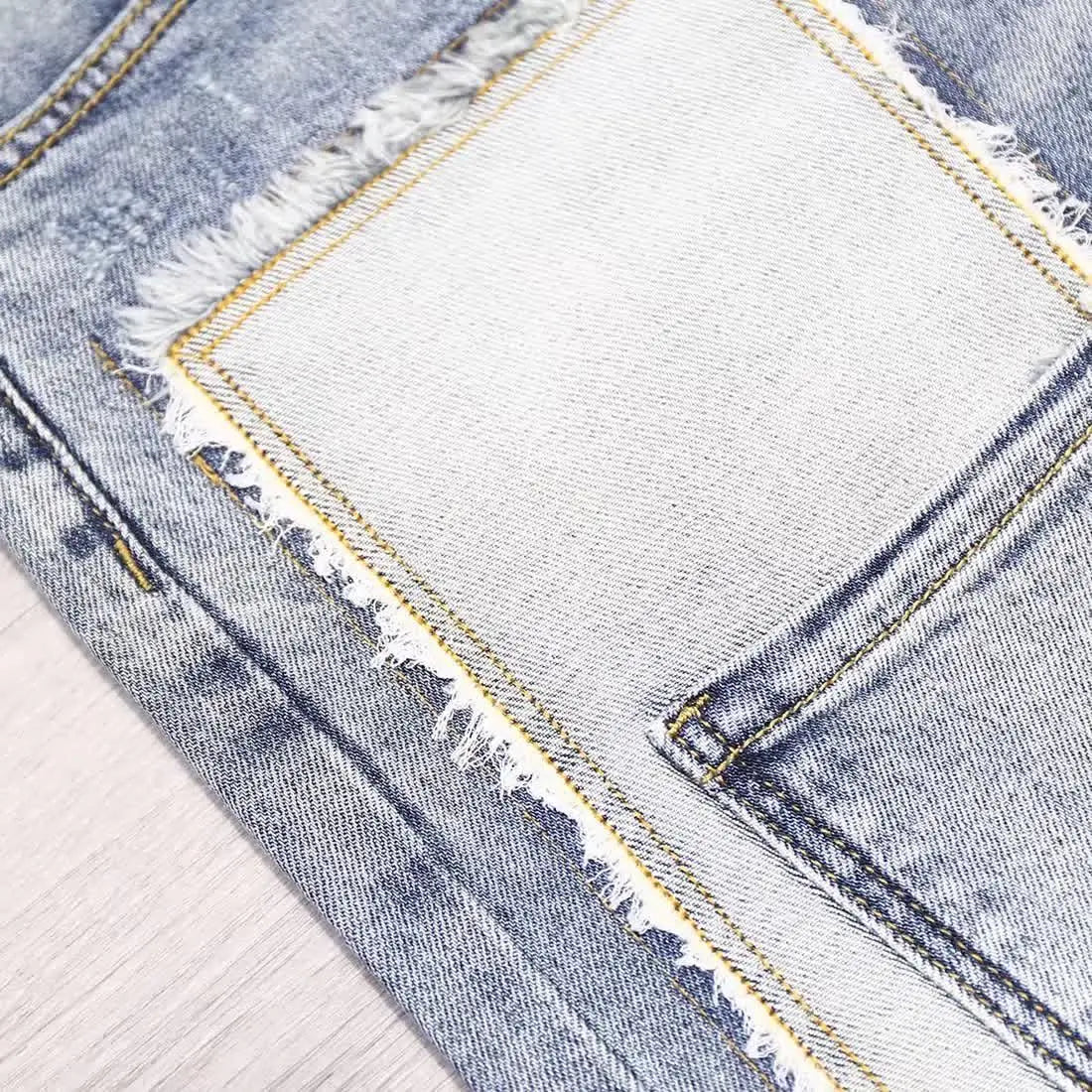 Luxury Men's Patchwork Summer Trendy Brand Loose Straight Casual Denim Versatile Pocket Shorts Jeans Hombre