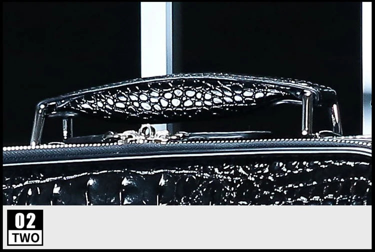 Genuine Leather crocodile pattern travel luggage with handbag backpack men's first layer cowhide trolley suitcase boarding case