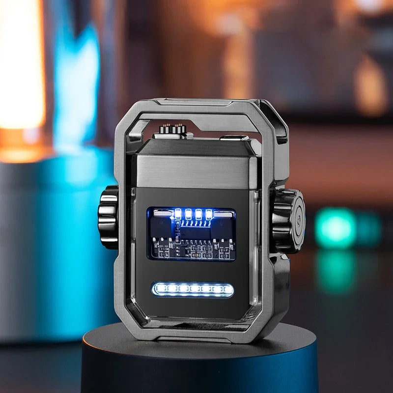 2025 New Mechanical Decompression Fidget Top Lighter Double Arc Electronic