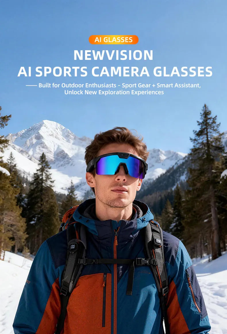 2026-27 New 1200P Camera Smart Goggles/ shades. Men 8MP Pixel Anti-shake Video ChatGPT Translation Dual Mic Audio