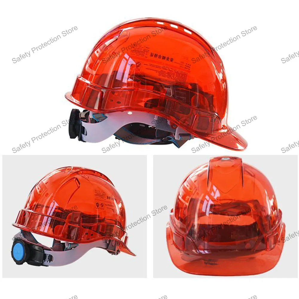 Construction Safety Helmet Worker Climbing Protective Transparent Vented Hard Hat Outdoor Workplace Head Protection Helmet