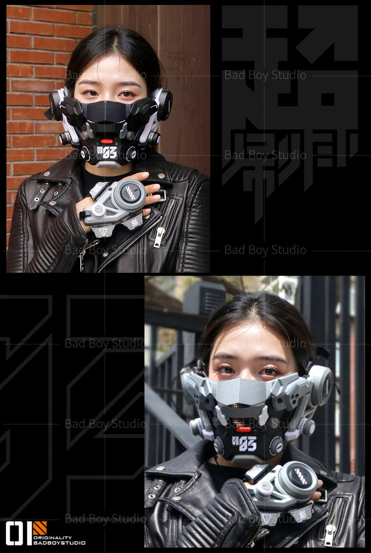 Sci Fi Mech Half Face Mask Mechwarrior Mask Shooting tactical Mask