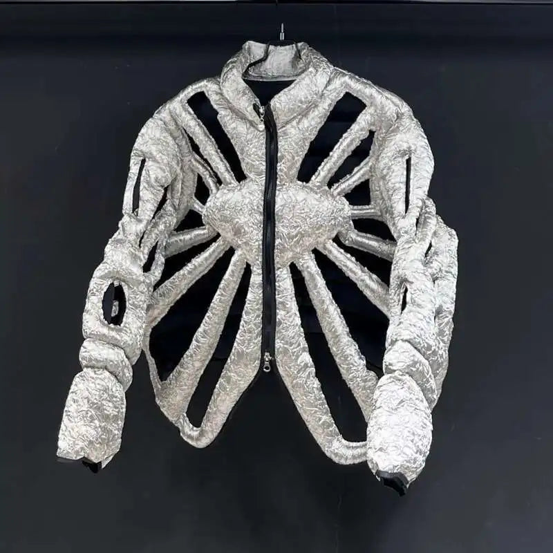 PFHQ Camouflage Vest Jacket Sleeveless Hollow Out Niche Zipper Contrast Color American Streetwear