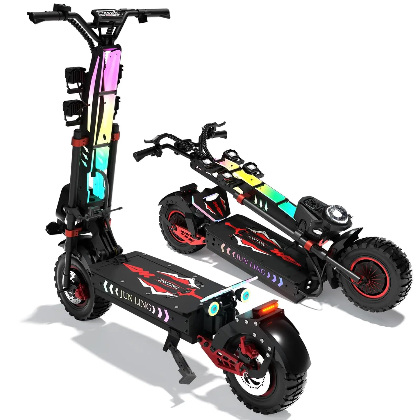1000W Foldable Adult Electric Scooter 60V 40AH Dual Motor Max Range 74.5 Miles Speed 52.8Mph 13'' All Terrain Electric Scooter