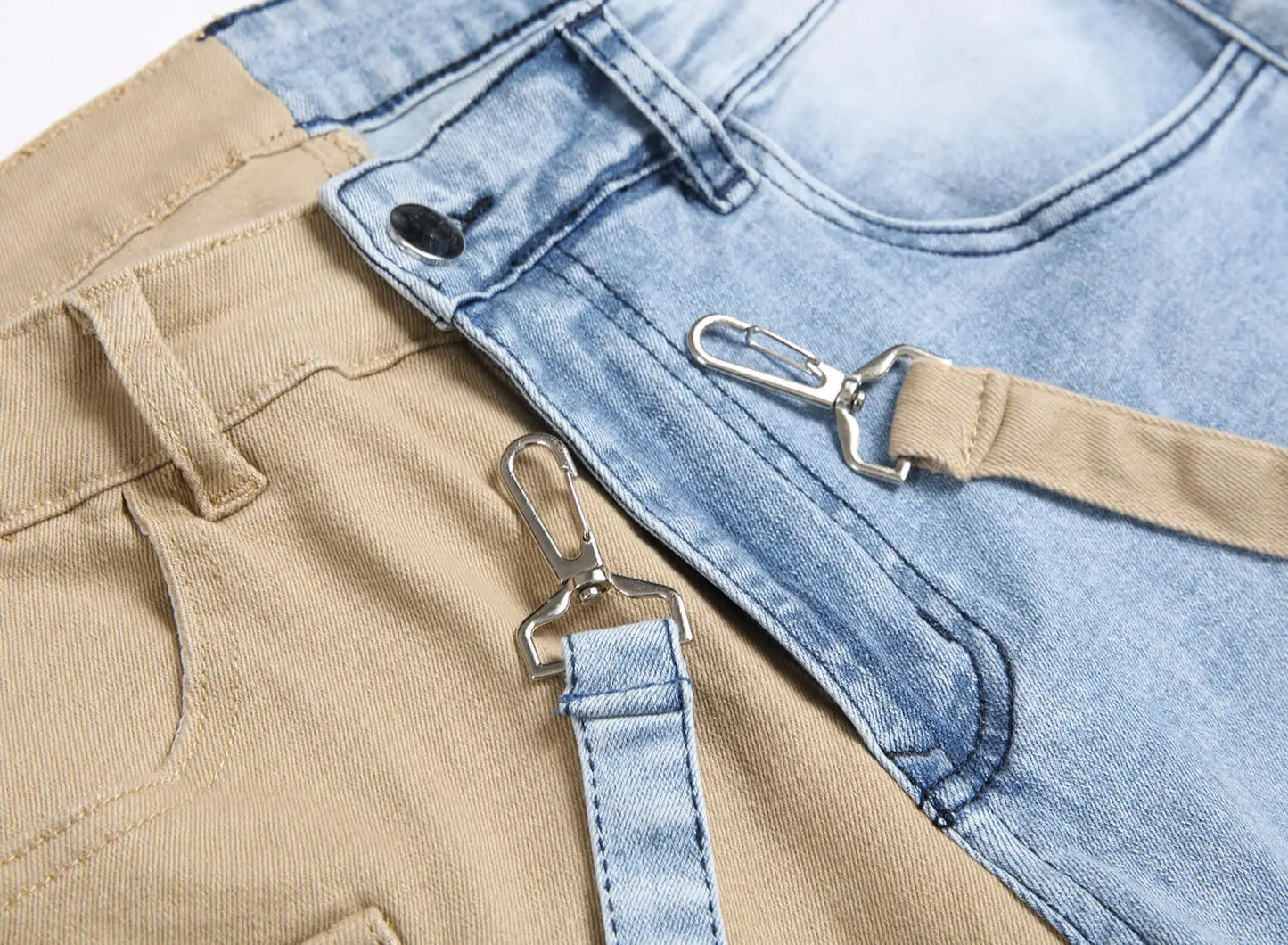 Denim Pencil Pants Pockets Splice Zipper Slim Fit Waist Regular Casual Straight legs