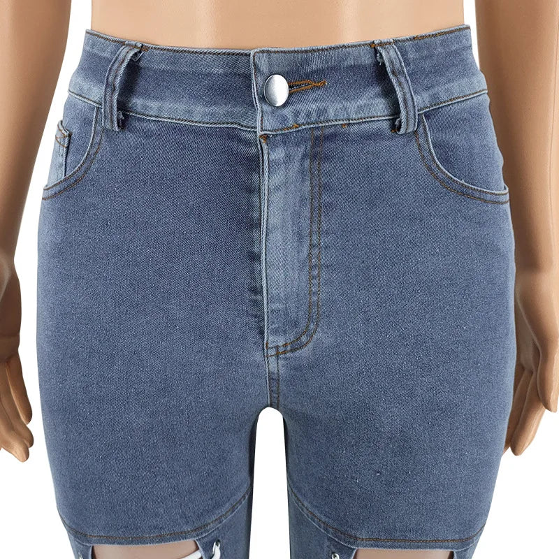 Women's Lace Up Skinny Jeans Stretch Distressed Destroyed Denim Pants Sexy Daily Date Street Going Out Night Club Party Jeans