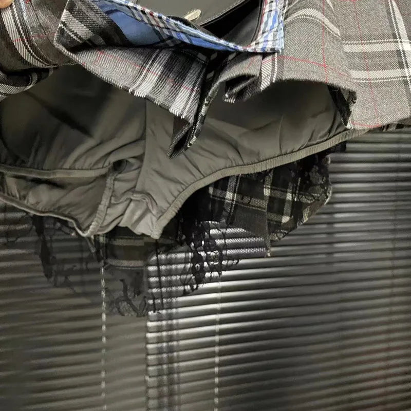 Women Trend Denim PU Leather Short Skirt Fashion Modern