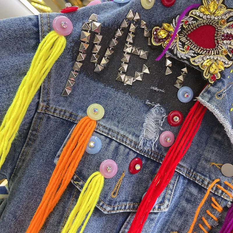 Graffiti Denim Jacket Women