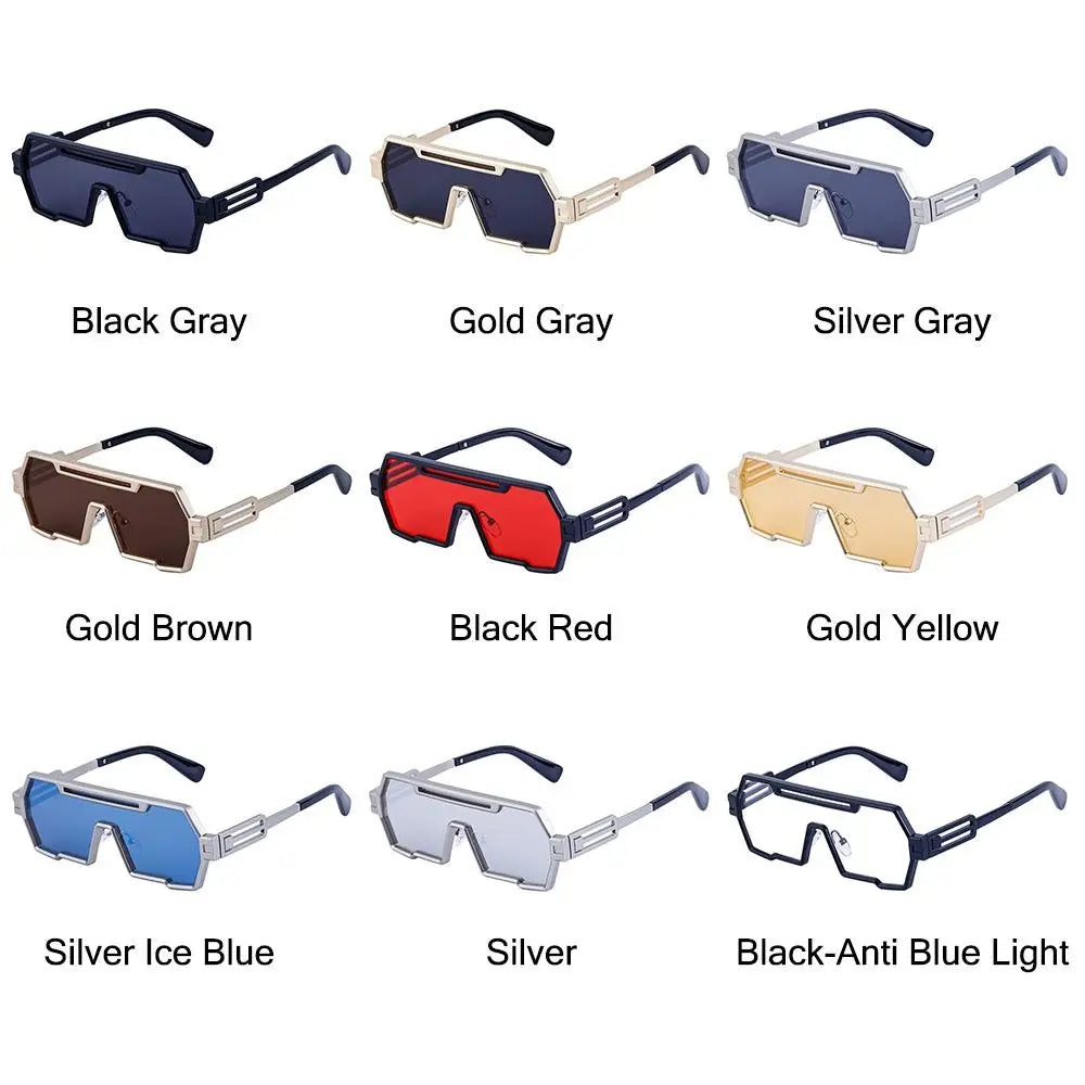 Metal Fashion Big Frame UV400 Protection Odd shape Sun Glasses for Men