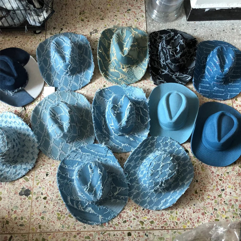 Western ethnic style cowboy hat tassel cowboy series fashion unisex jazz with heart shape decoration western cowboy hat