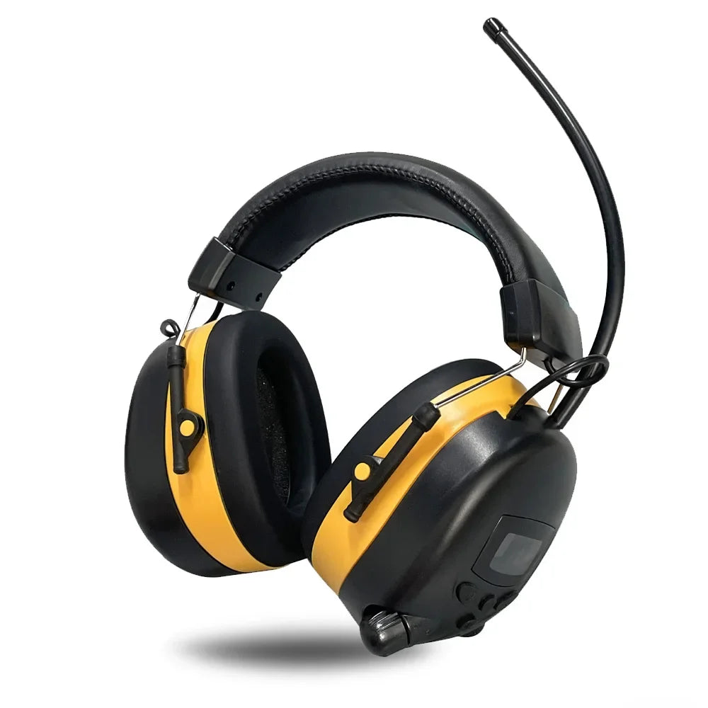 AM FM Radio Headphone Ear Protection Noise Reduction Earmuff Comfortable Hearing Protector with Digital Display