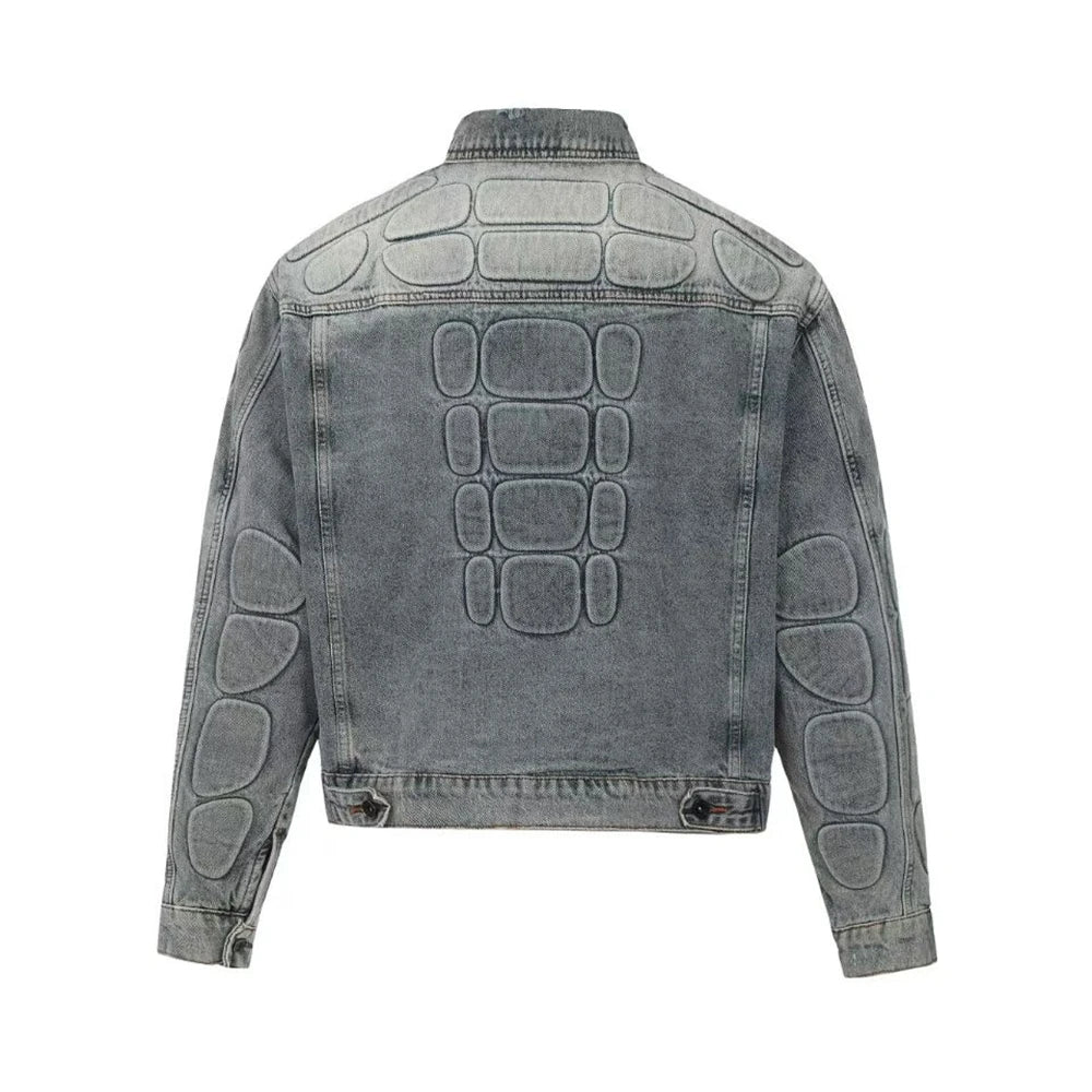 Kanye Co Branded Armor Hole Denim Jeans Jacket Men Women Nice Washed Heavy Fabric Unisex Jackets Coat