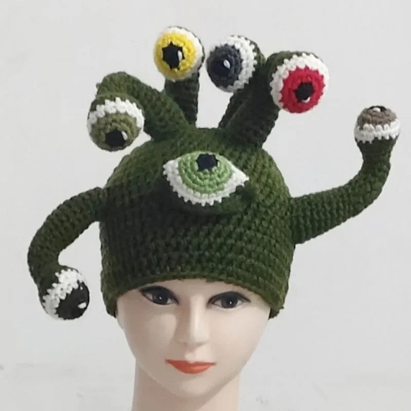 Hand-knitted Octopus Eye Hats Fall/Winter Tentacle Hats Men's and Women's Monster Hats
