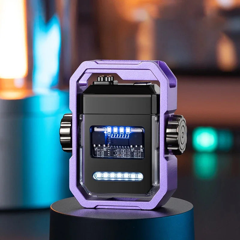 2025 New Mechanical Decompression Fidget Top Lighter Double Arc Electronic