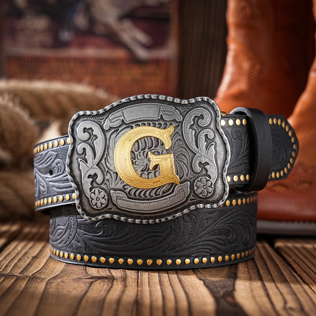 A Western-style PU material belt for both men and women, a casual, retro and classic personalized belt