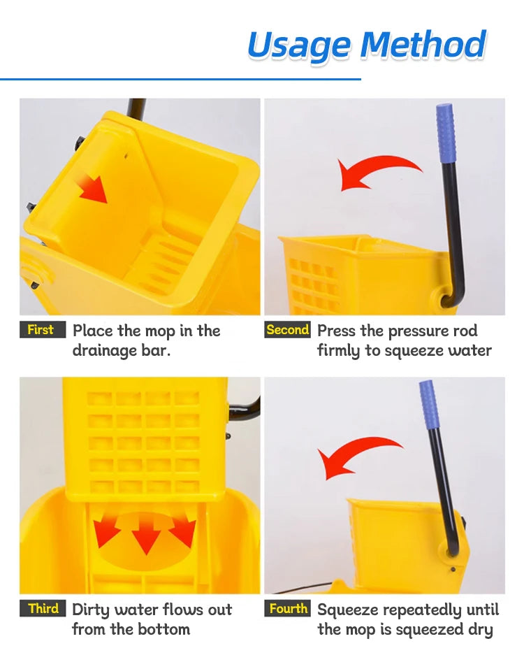 20L Hand Pressure Mop Bucket for Household And Commercial Use - Durable Cleaning Tool for Floor Care