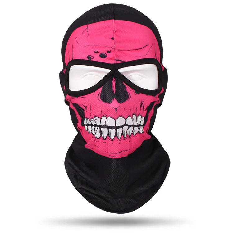 Outdoor Men Women Cycling Mask 3D Skull Bandana Balaclava Windproof Motorcycle Riding Full Face Cover 2 Holes Neck Face Shield