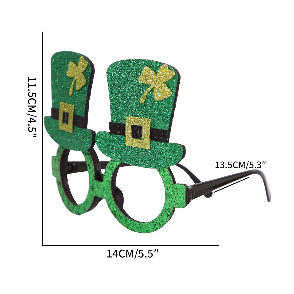 St. Patrick's Day Party Decoration Glasses Felt Green Hat Trefoil Glasses Children's Toys