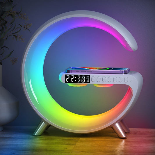New Intelligent Bluetooth Speaker Projection Lamp w/ Wireless Rechargeable Sunrise Wake-Up Polar Atmosphere lights