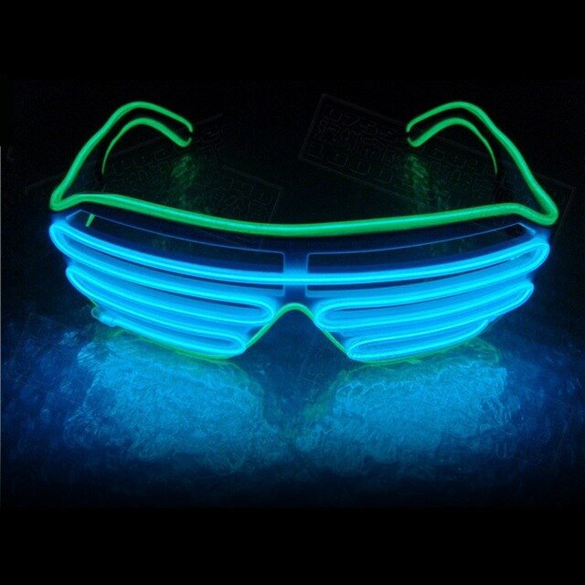 Double-colored Neon Luminous Glasses Flashing Eyeglass Party Wire LED Light Glasses Halloween Fluorescent Glowing Glasses Party