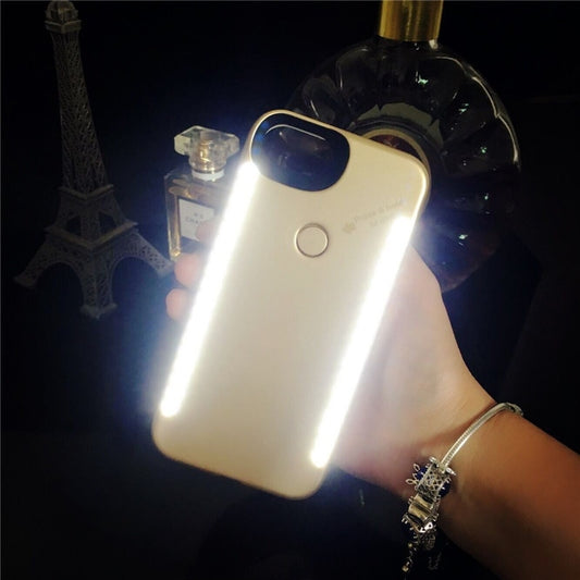 New arrival For iPhone XS MAX XR anti-fall 3 generations  Light Up selfie flash phone Case for iphone 11 Pro X XS 6 6s 7 8 plus