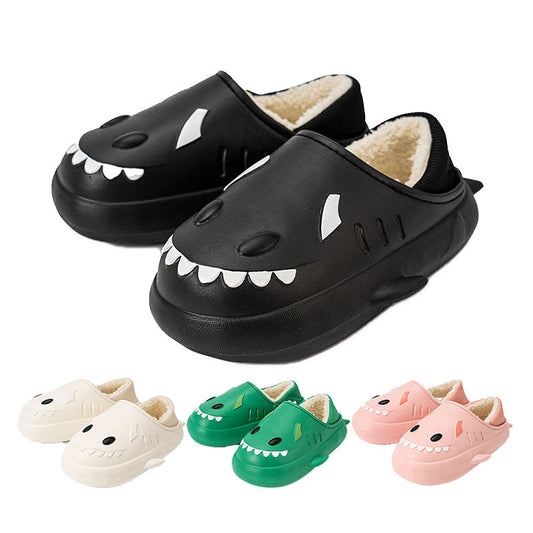 Autumn And Winter New Waterproof Shark Cotton Slippers Women Cute Indoor Household Warm Slippers