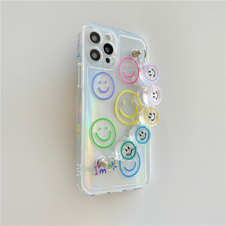 iPhone 7-13 pro - DOPiFiED Bracelet Transparent Smiley Face Suitable For iPhone 12promax Apple 11 Mobile Phone Case  X/13
