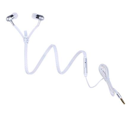 Wired earbuds Light Luminous Metal Zipper Earphone Glow In The Dark earbuds Hands Free Zipping earbuds Earhpones