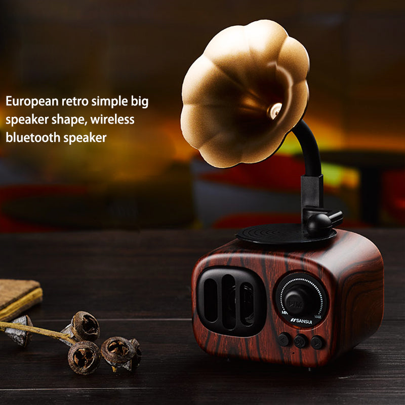 Wooden Bluetooth Speaker Mini Portable Bluetooth Stereo Speaker Radio Support TF Card AUX Subwoofer for Computer Mobile Phone