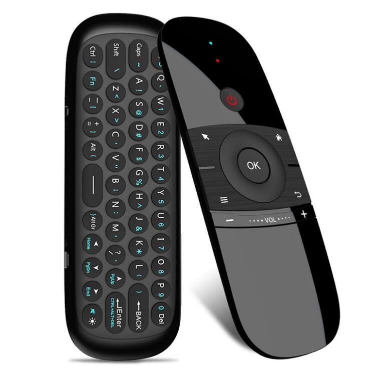 W1 2.4G Air Mouse Wireless Keyboard 6-Axis Motion Sense IR Learning Remote Control w/ USB Receiver for Smart TV Android TV BOX