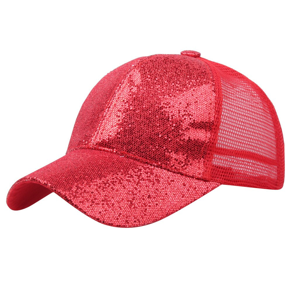 Ponytail Baseball Cap Women Messy Bun Snapback Summer Mesh Hats Casual Sport Sequin Caps Drop Shipping Hat Cap