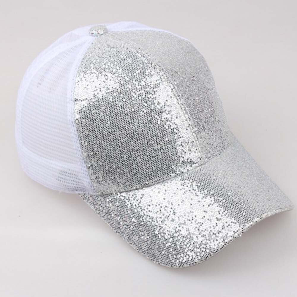 Ponytail Baseball Cap Women Messy Bun Snapback Summer Mesh Hats Casual Sport Sequin Caps Drop Shipping Hat Cap