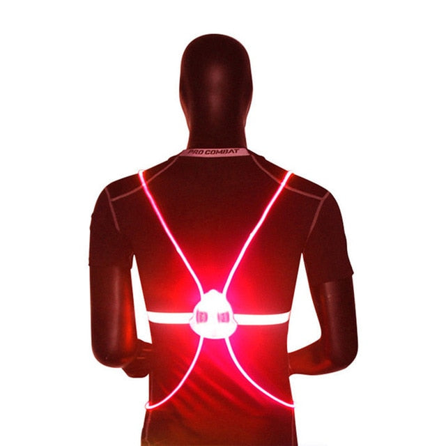 360 Reflective LED Flash Driving Vest High Visibility Night Running Cycling Riding Outdoor Activities Light Up Safety Bike Vest