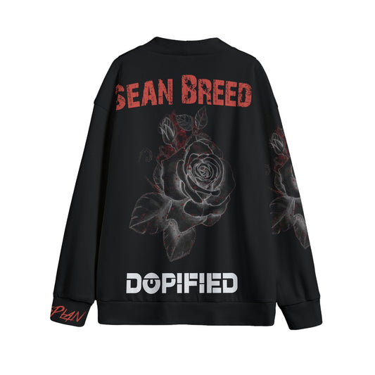 Sean Breed L❤️VE Unisex V-neck Knitted Fleece Cardigan With Button Closure