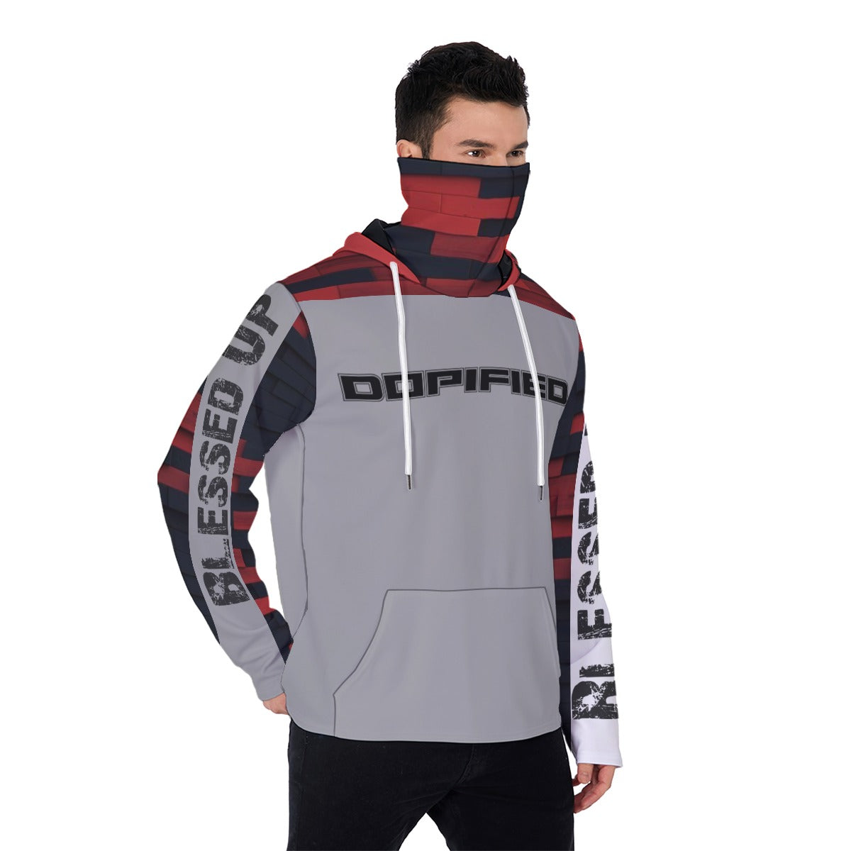 DOPiFiED Blessed UP Men's Pullover Hoodie With Mask