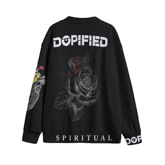 DOPiFiED Spiritual G V-neck Knitted Fleece Cardigan With Button Closure