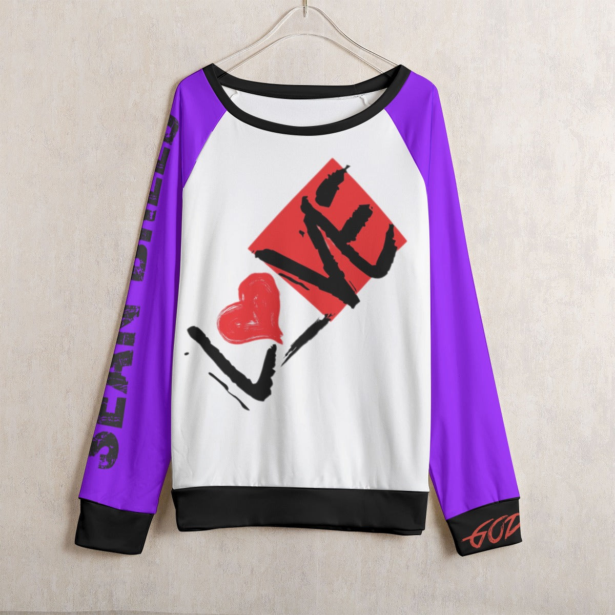 Women's LOVE Mirco Fleece Raglan Sweatshirt