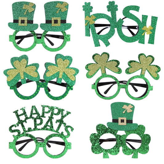 St. Patrick's Day Party Decoration Glasses Felt Green Hat Trefoil Glasses Children's Toys