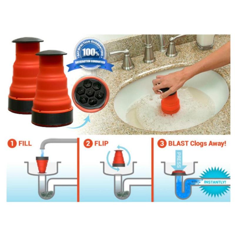 Manual Clog Cannon High Pressure Air Power Drain Blaster Manual Toilets Bath Kitchen Sink Plunger Cleaner Pump Tools