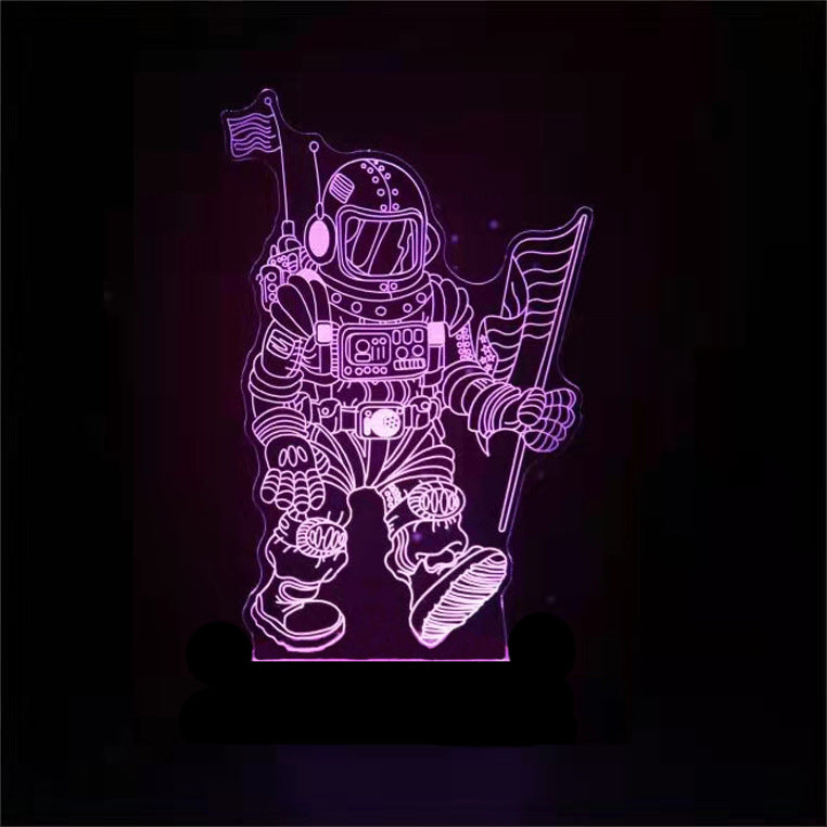 Tuya Smart App Remote Control RGB Colorful Table Lamp LED Acrylic Animation Dimming Color 3D Night Light