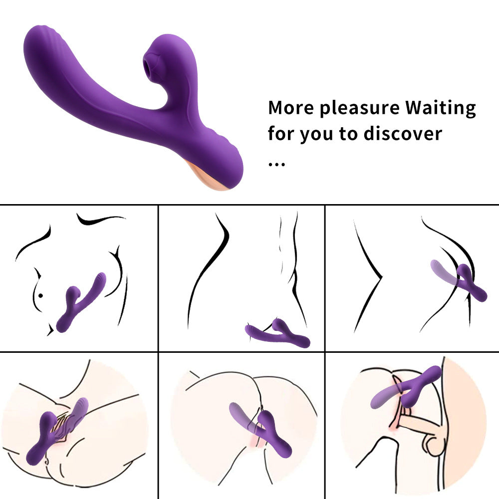 Adult Supplies Charging G-Spot Crescent Vibrator Sucking Stick Female Masturbation Massage Av Vibrator