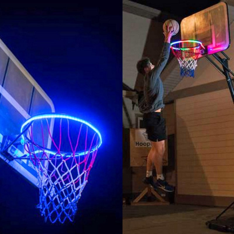 LED Basketball Hoop Light Basketball Rim Changing  Induction Lamp Shoot Hoops Solar Light Playing At Night LED Strip Lamp