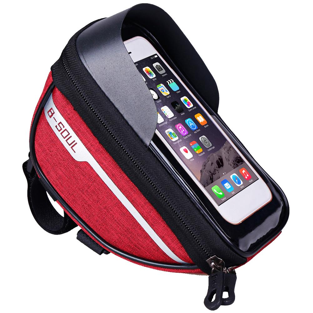 Cycling Bicycle Bike Head Tube Handlebar Cell Mobile Phone Bag Case Holder Case Pannier Waterproof Touchscreen Polyester Bike bar cell holder.