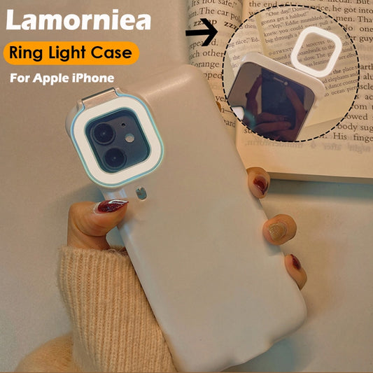 Cell Phone Case For iPhone 12 11 Pro Max Light Fill Light Selfie Beauty Ring Flash Phone Case